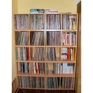 Amazon｜レコードラック(LP収納用ラック)/バイナルボックス 木製